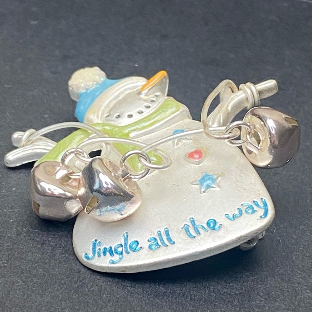 Festive Snowman Christmas Pin Brooch - Picture 3 of 6